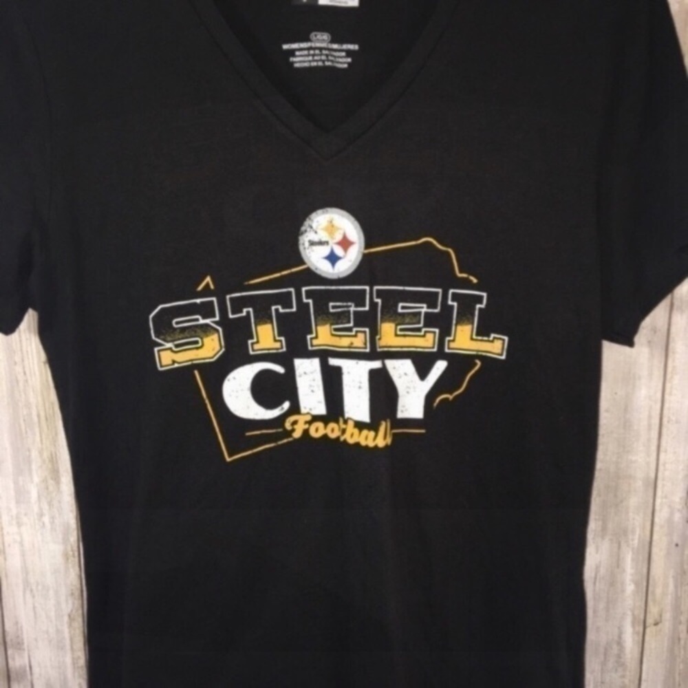 NFL Pittsburgh Steelers Steel City Black Tee - Picture 2 of 4